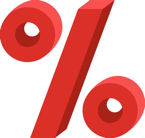 A Red Percentage Sign Is On A White Background Three Dimensional