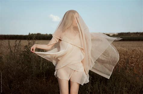 Woman In Transparent Dress And Veil Outdoor By Stocksy Contributor Sonja Lekovic Stocksy