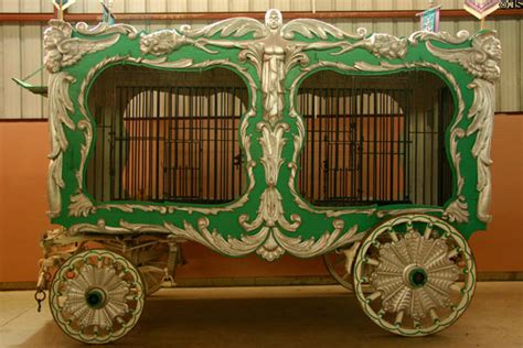 Carl Hagenbeck Green And Gold Animal Cage Circus Wagon At Circus World