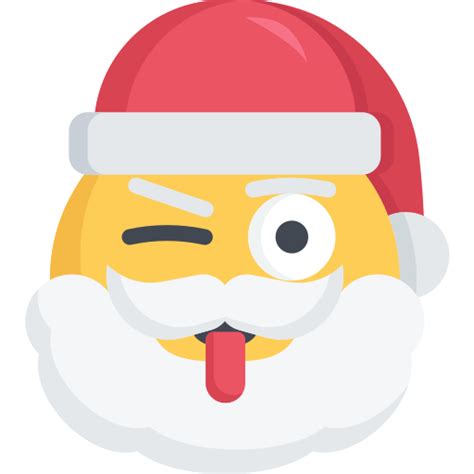 Christmas Emoji Santa Tongue Wink Icon Free Download