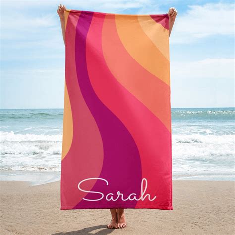 Beach Towels Personalized Name Beach Towel Custom Artistic Etsy