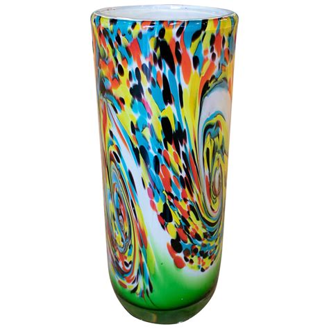 Midcentury Murano Colourful Glass Vase Origin Italy For Sale At 1stdibs