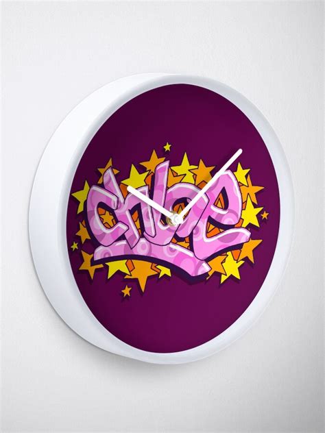 Chloe Graffiti Lettering Clock For Sale By Namegraffiti Redbubble