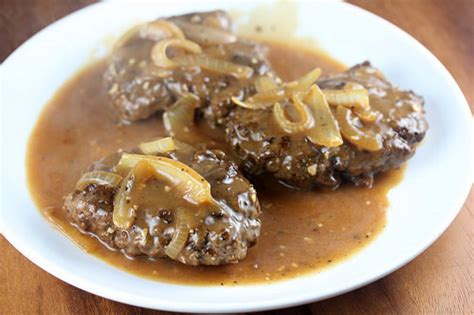 They tasted wonderful like this! Hamburger Steak with Gravy Recipe - BlogChef