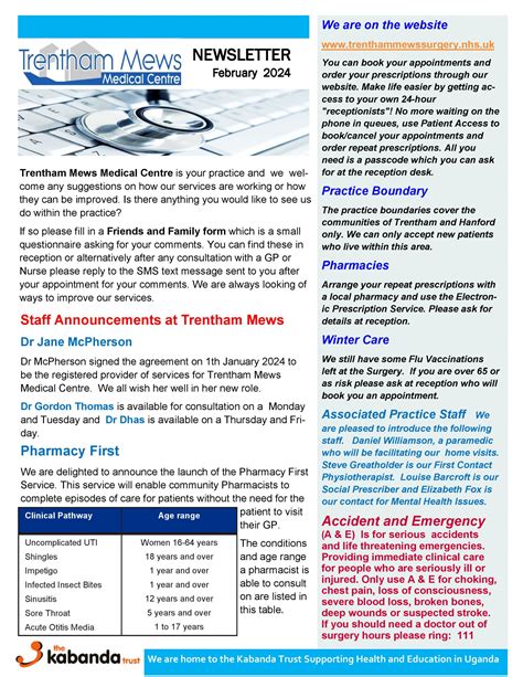 Trentham Mews Medical Newsletter February 2024 Trentham Mews Medical