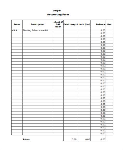 Free Printable Blank Accounting Forms
