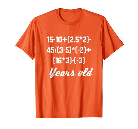 16 Years Old Algebra Equation Funny 16th Birthday Math Shirt 4lvs