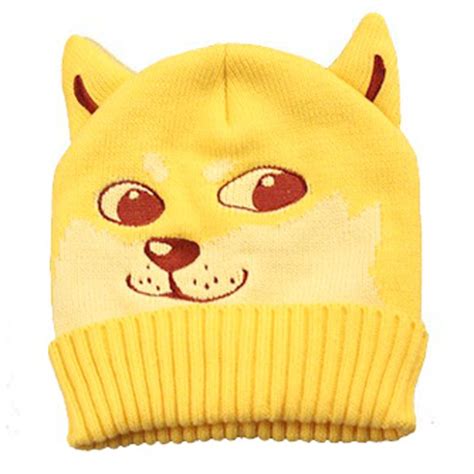 Puppy Dog Shaped Doge Animal Meme Themed Knit Beanie In