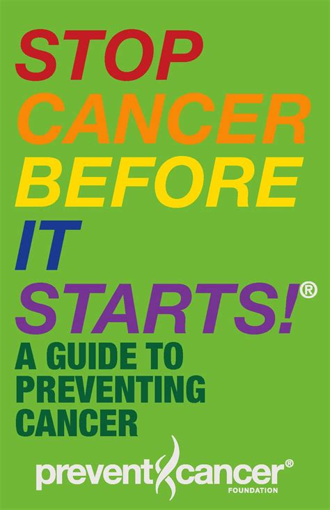 A Guide To Preventing Cancer Prevent Cancer Foundation