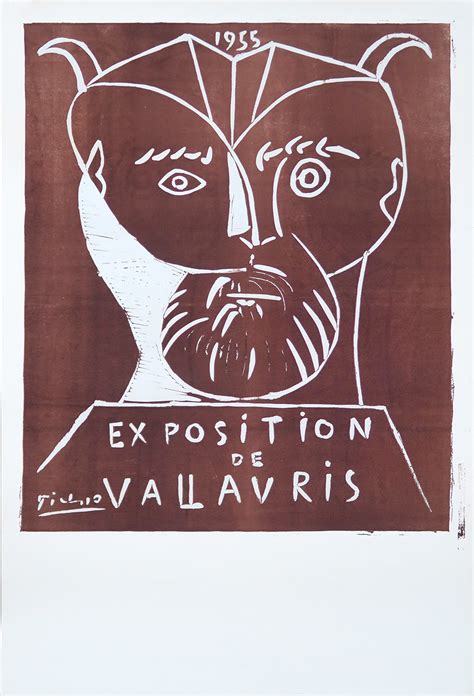 Pablo Picasso Original Linocut Print Poster Vallauris 1955