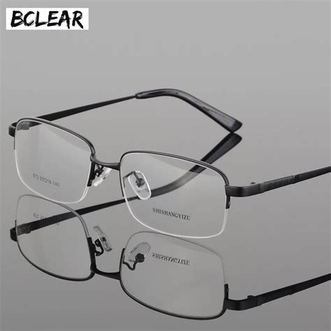 buy bclear half rim alloy front rim optical eyeglasses frame for men and women