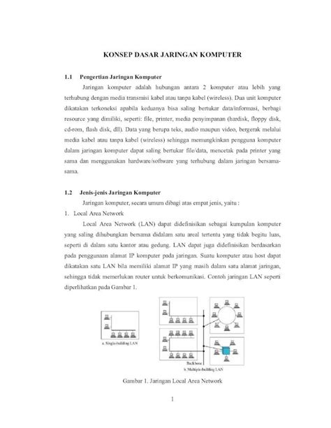 PDF KONSEP DASAR JARINGAN KOMPUTER Muhammad Nasir Jenis Jenis