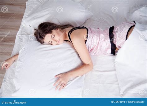 nice girl woke up after sleeping stock image image of professional health 76470693