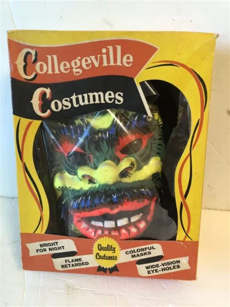 Vintage Halloween Hairy Gorilla Costume Collegeville In Original Box