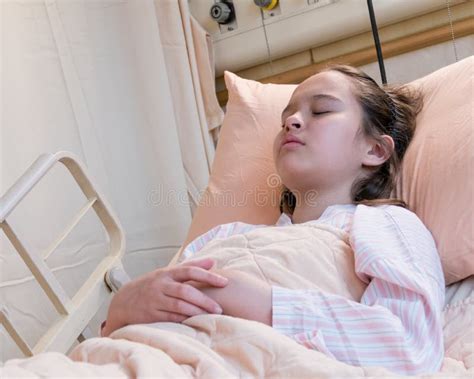 Young Tween Girl In Hospital Bed Stock Photo Image Of Patient Nurse