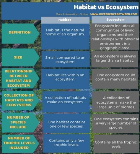 Difference Between Habitat And Ecosystem Compare The Difference