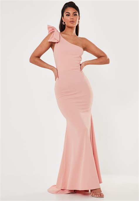 Blush One Shoulder Bow Maxi Dress Sponsored Shoulder Ad Blush