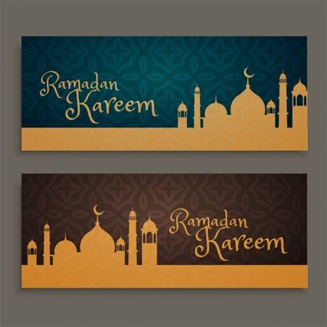 Free Vector Ramadan Kareem Banners Set