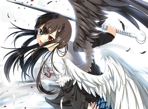 1920x1080px 1080p free download black and white angel wings feathers sword angel long hair