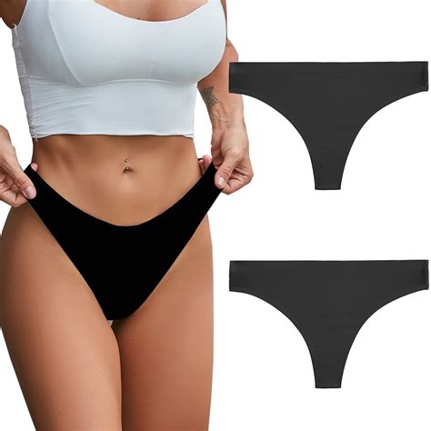 Finetoo Seamless Thongs For Women No Show Breathable Thong Underwear