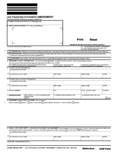 Ucc Fillable Form Printable Forms Free Online