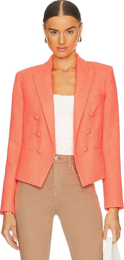 L Agence Brooke Double Breasted Crop Blazer Shopstyle