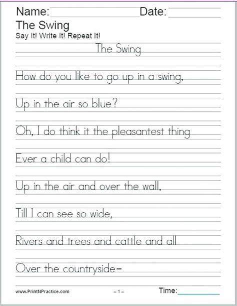 Print Handwriting Worksheets For Adults