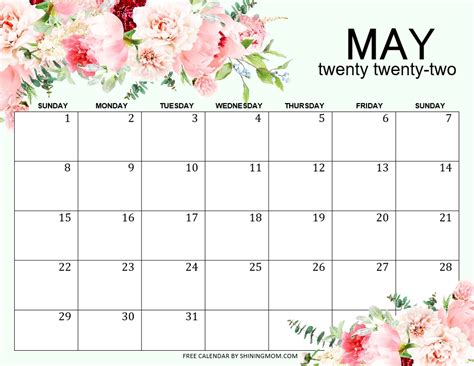 May 2022 Calendar Printable 16 Awesome Designs For Free Laptrinhx