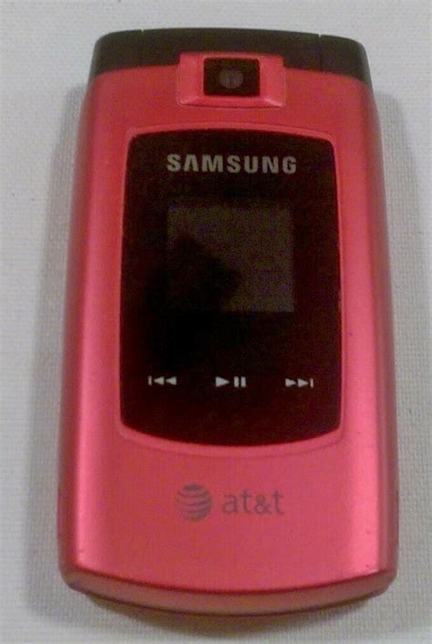 Samsung Sgh A707 Red Atandt Sync Quad Band Mobile Flip Cell Phone