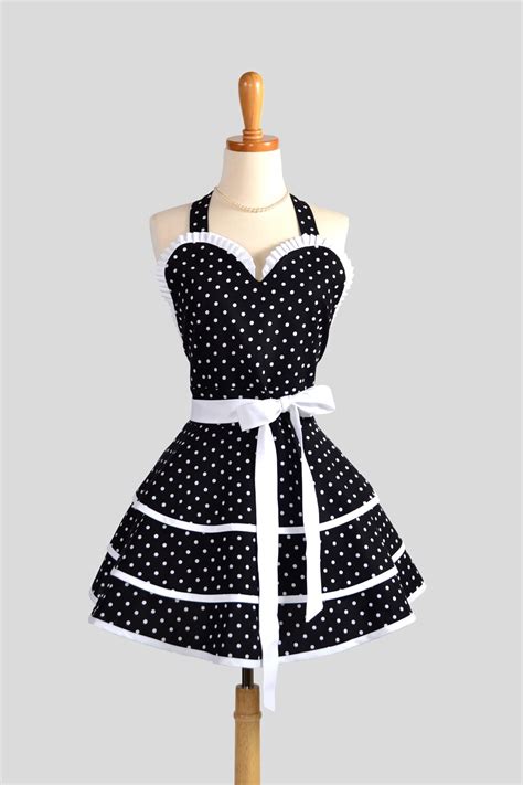 Sexy Retro Pinup Apron Flirty And Cute Black By Creativechics