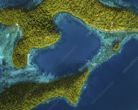 Aerial View Of Bucas Grande Island Sohoton Cove Philippines Stock