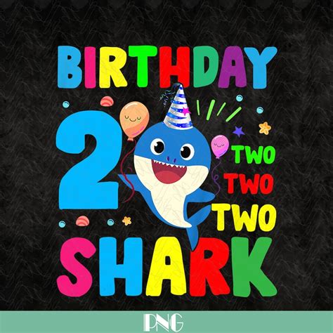 Kids Baby Cute Shark Birthday Boy 2 Year Old 2nd Birth T Etsy