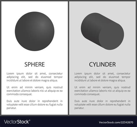 Sphere And Cylinder 3d Black Geometric Shapes Vector Image
