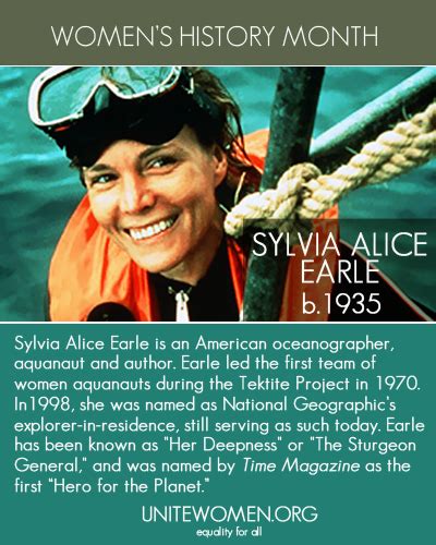 Sylvia Alice Earle Known As Her Deepness Or The Sturgeon General