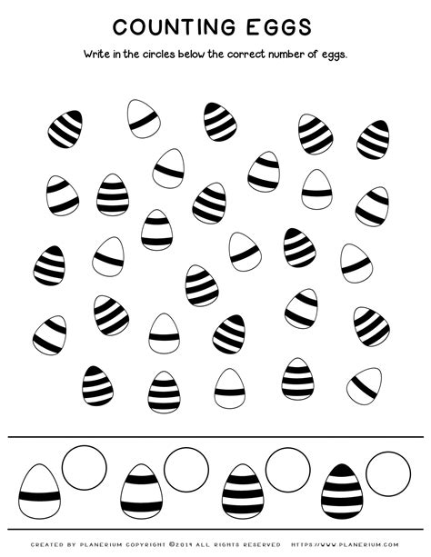 Easter Eggs Worksheet Counting And Sorting Free Planerium