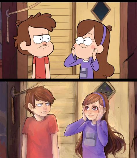 dipper and mabel i m repining for both the show and how cool this art is gravity falls