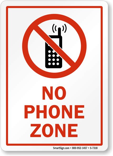 No Phone Zone With Graphic Sign No Cell Phone Sign Online Sku S 7318