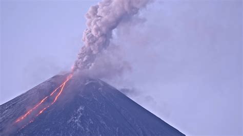 Eruption Of Klyuchevskaya Sopka Or Klyuchevskoy Volcano On Kamchatka