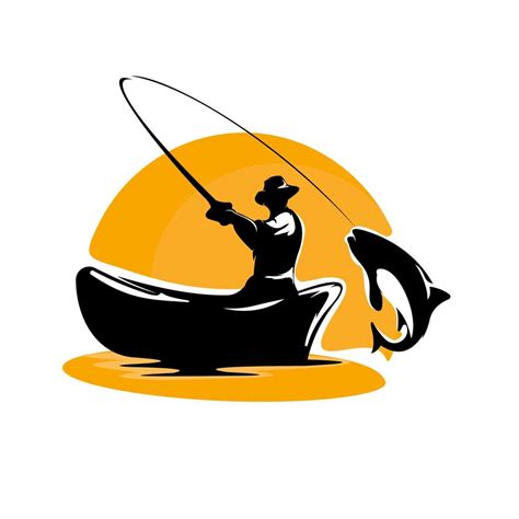 Logotipo Do Pescador Minimalis Vetor De Pescador De Ilustra O