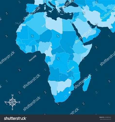 Africa Map Vector Map Africa North Stock Vector Royalty Free 255685492