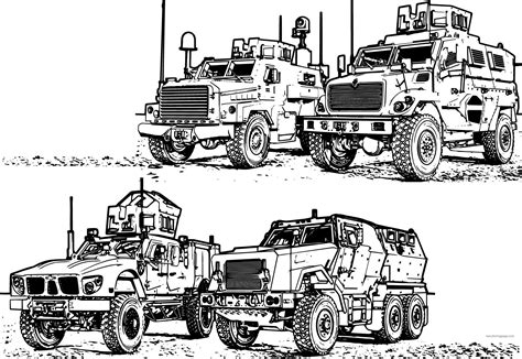 Coloring Page Army Jeep