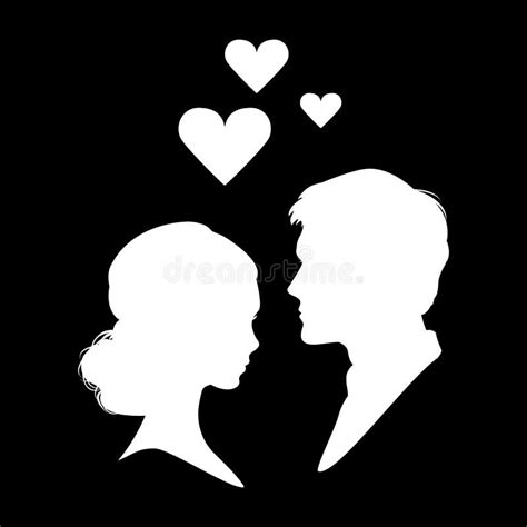 Silhouette Of Couple In Love Vector Illustration Eps 10 Stock Vector