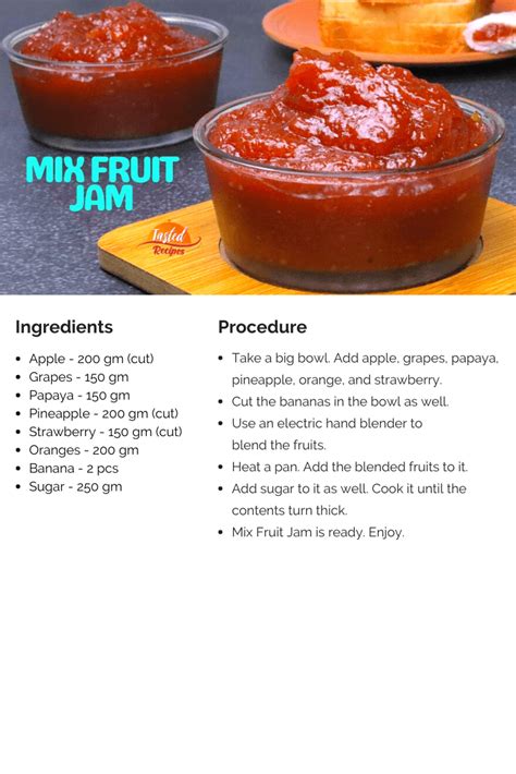 Mix Fruit Jam Homemade Mixed Fruit Jam Recipe Tasted Recipes