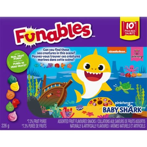 Funables Nickelodeon Baby Shark Fruit Flavored Snacks 10 Ct 08 Oz