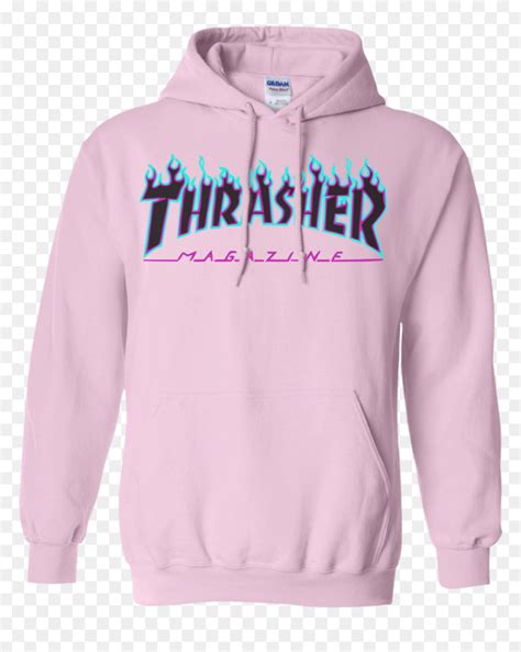Thrasher Puple Flame Logo Pullover Hoodie Pink Thrasher Hoodie With