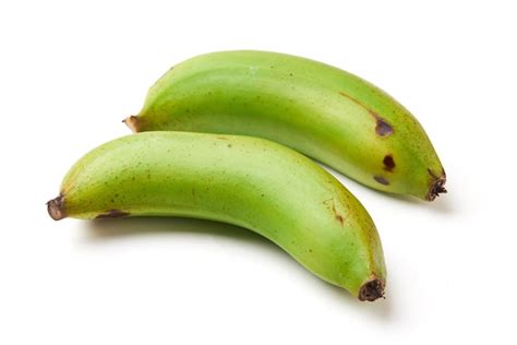 Premium Photo 2 Unripe Bananas Green Isolated On White Background