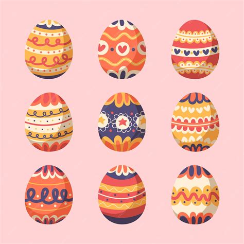 free vector colorful easter day egg collection