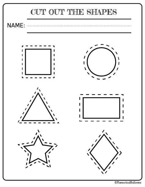 Cutting Out Shapes Worksheet