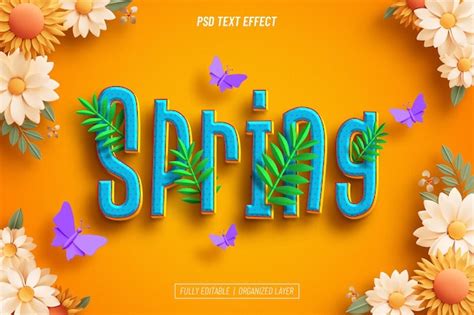 Free Psd Spring Floral Editable Text Effect