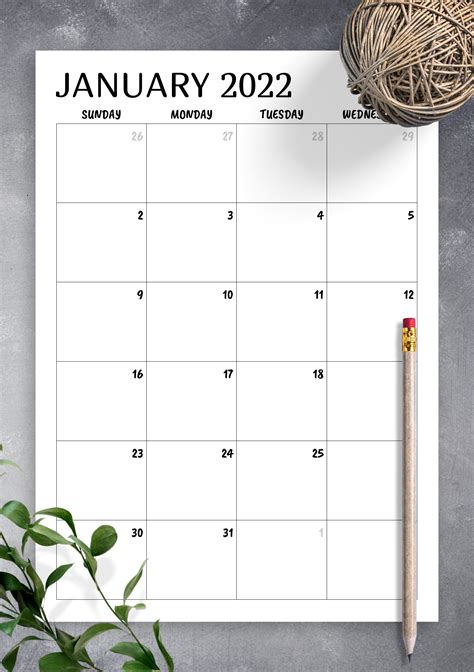 Printable Calendar Download 8 X 10 Prinable Blank Monthly Calendar